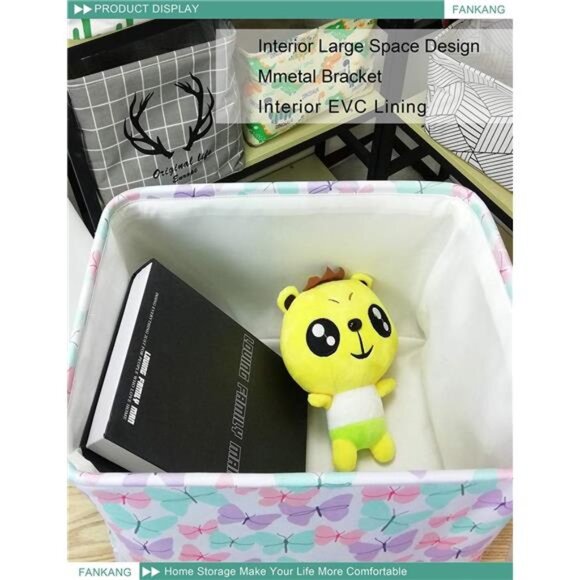 Rectangular Laundry Basket Nursery Storage Fabric Storage Bin Storage - Picture 6 of 8